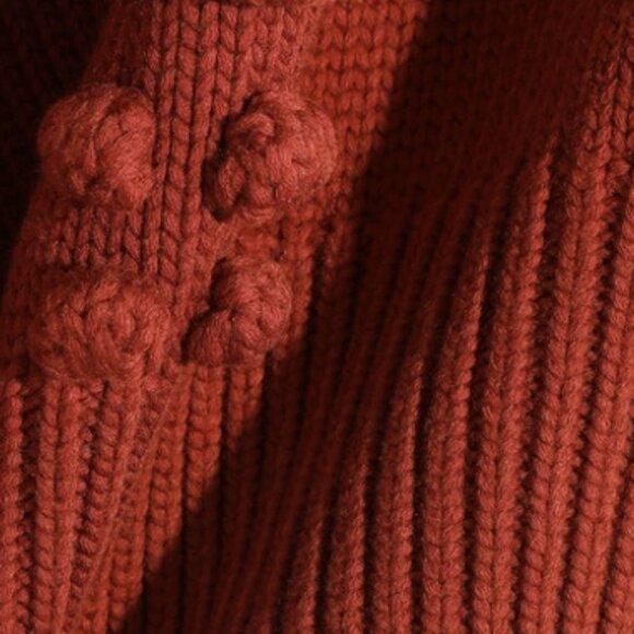 Chloe Red Bobble Pom Pom Jumper - Picture 8 of 9